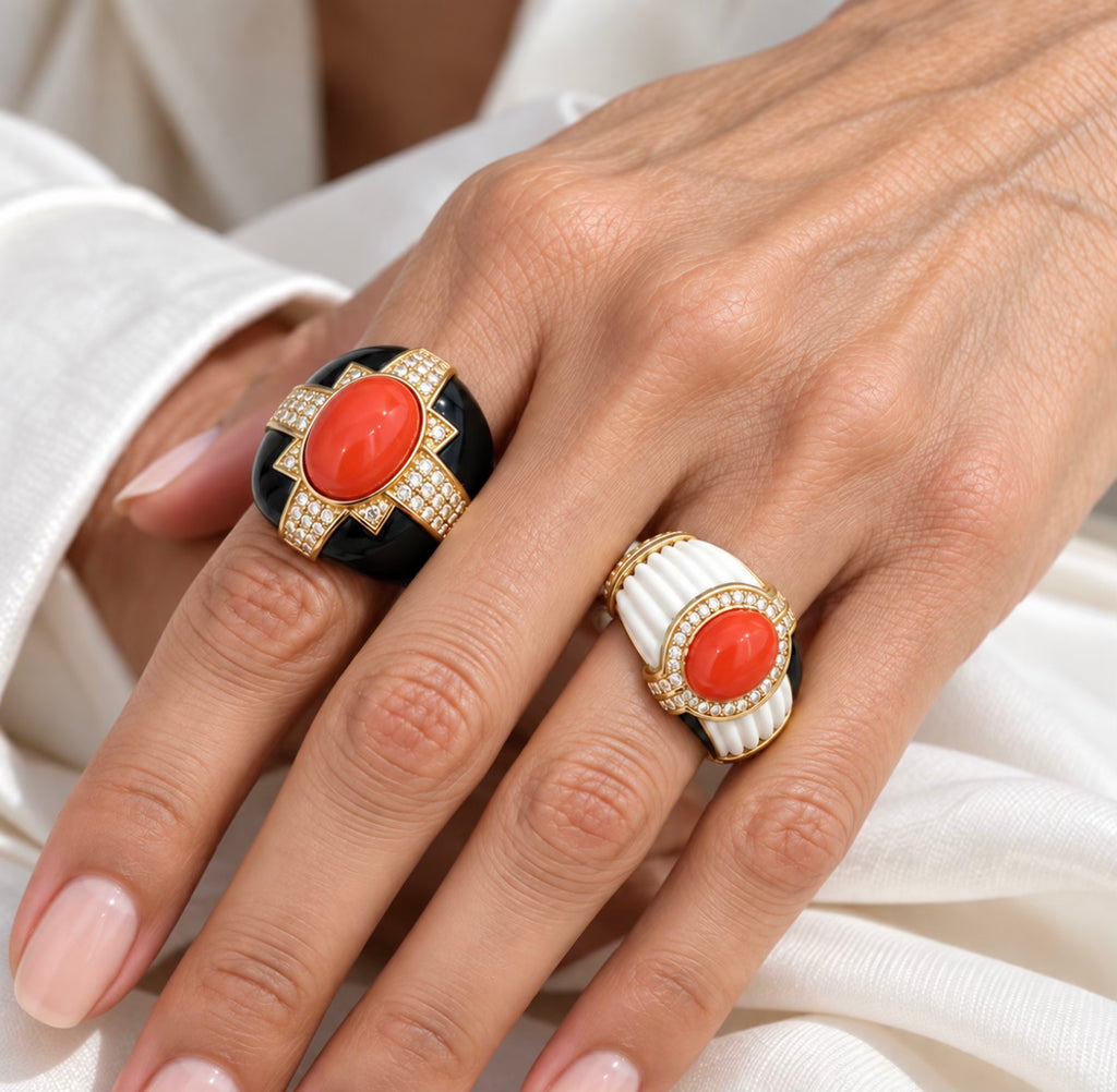 Coral Riviera Cocktail Ring