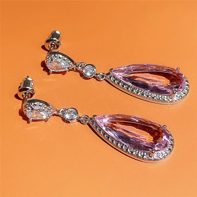 Rosé Drop Earrings