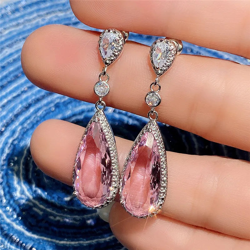 Rosé Drop Earrings