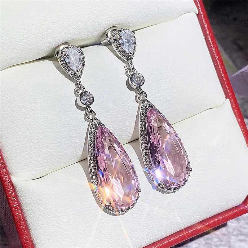 Rosé Drop Earrings