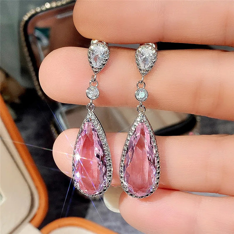 Rosé Drop Earrings