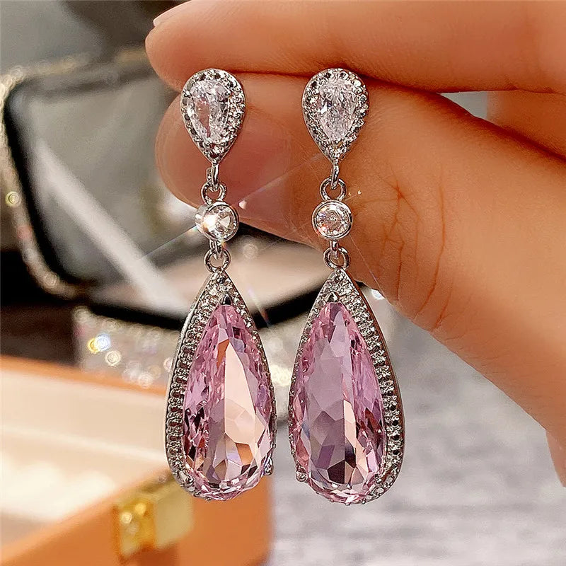 Rosé Drop Earrings