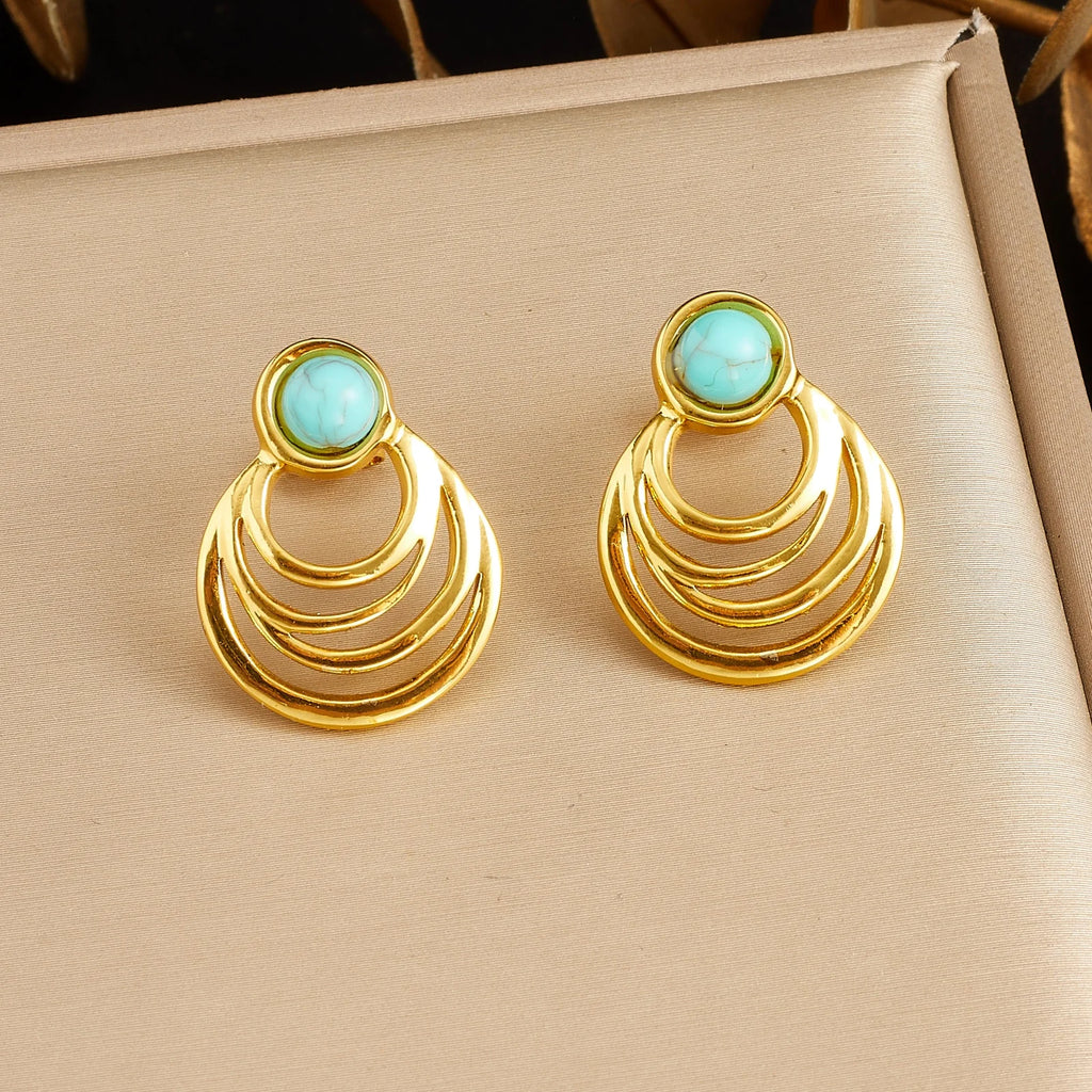 Turquoise Ripple Earrings
