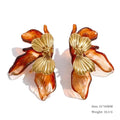 Hibiscus Bloom Earrings in Amber