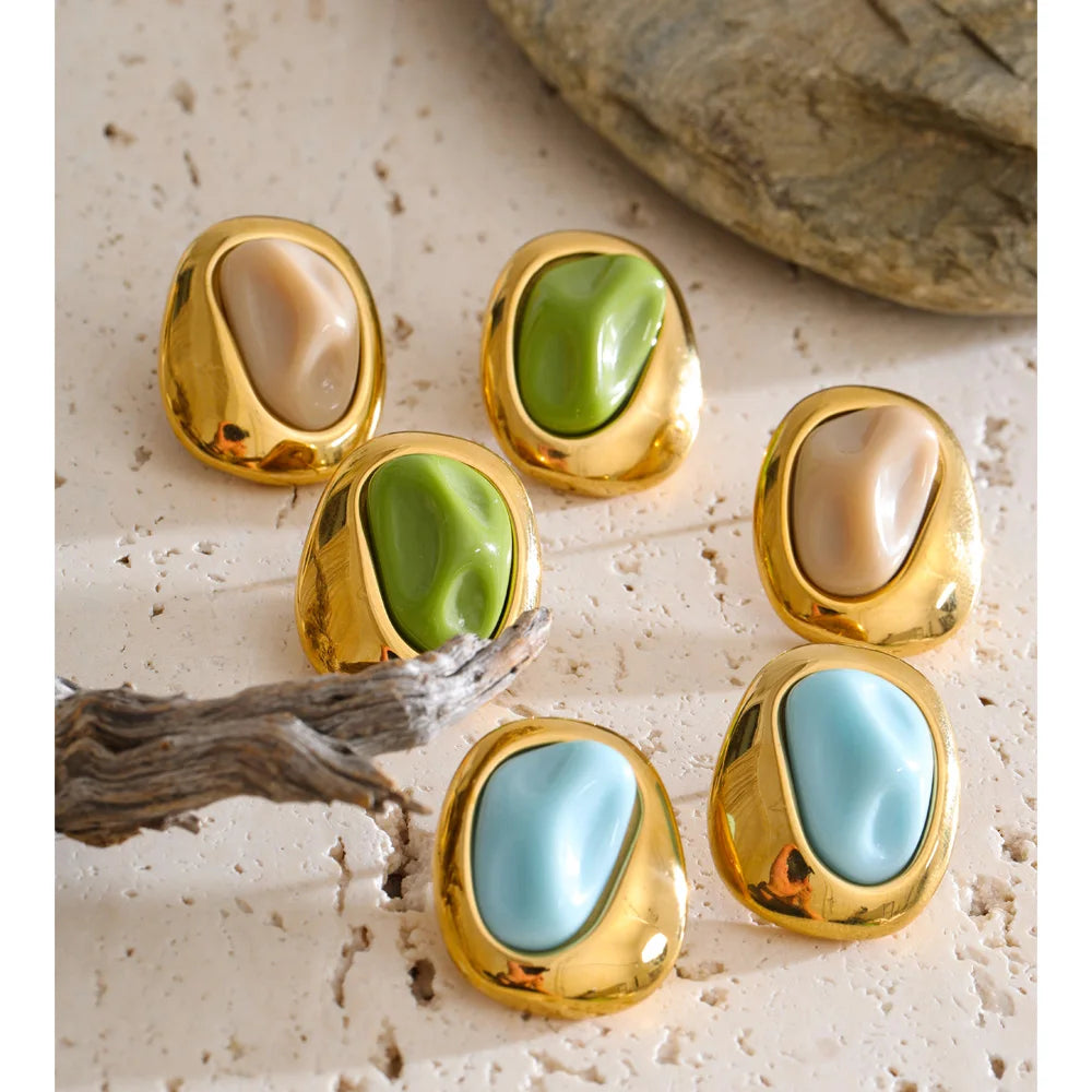 Sea Glass Dome Studs