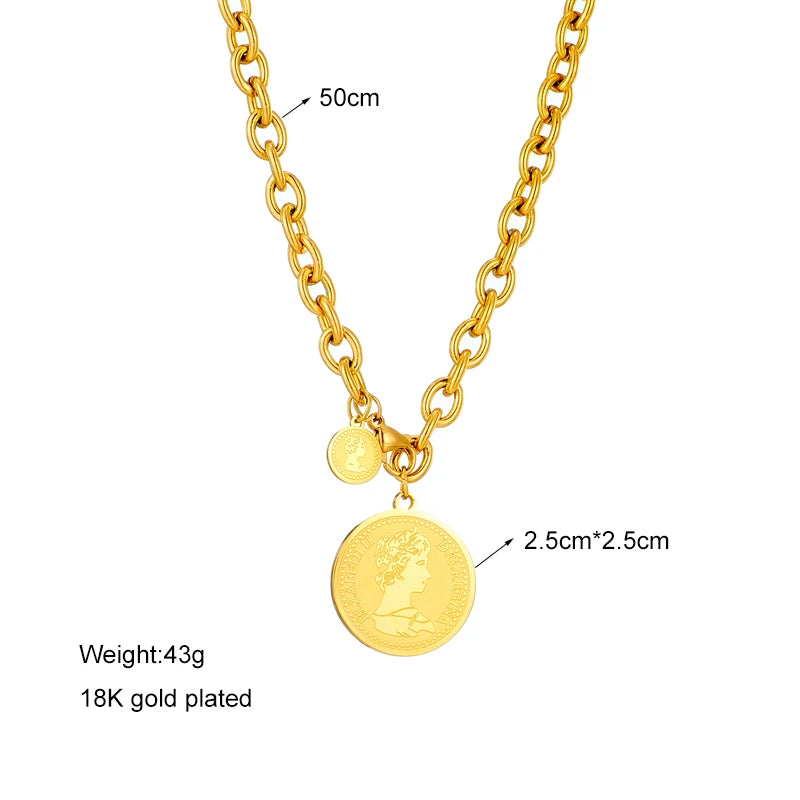 Golden Medallion Necklace