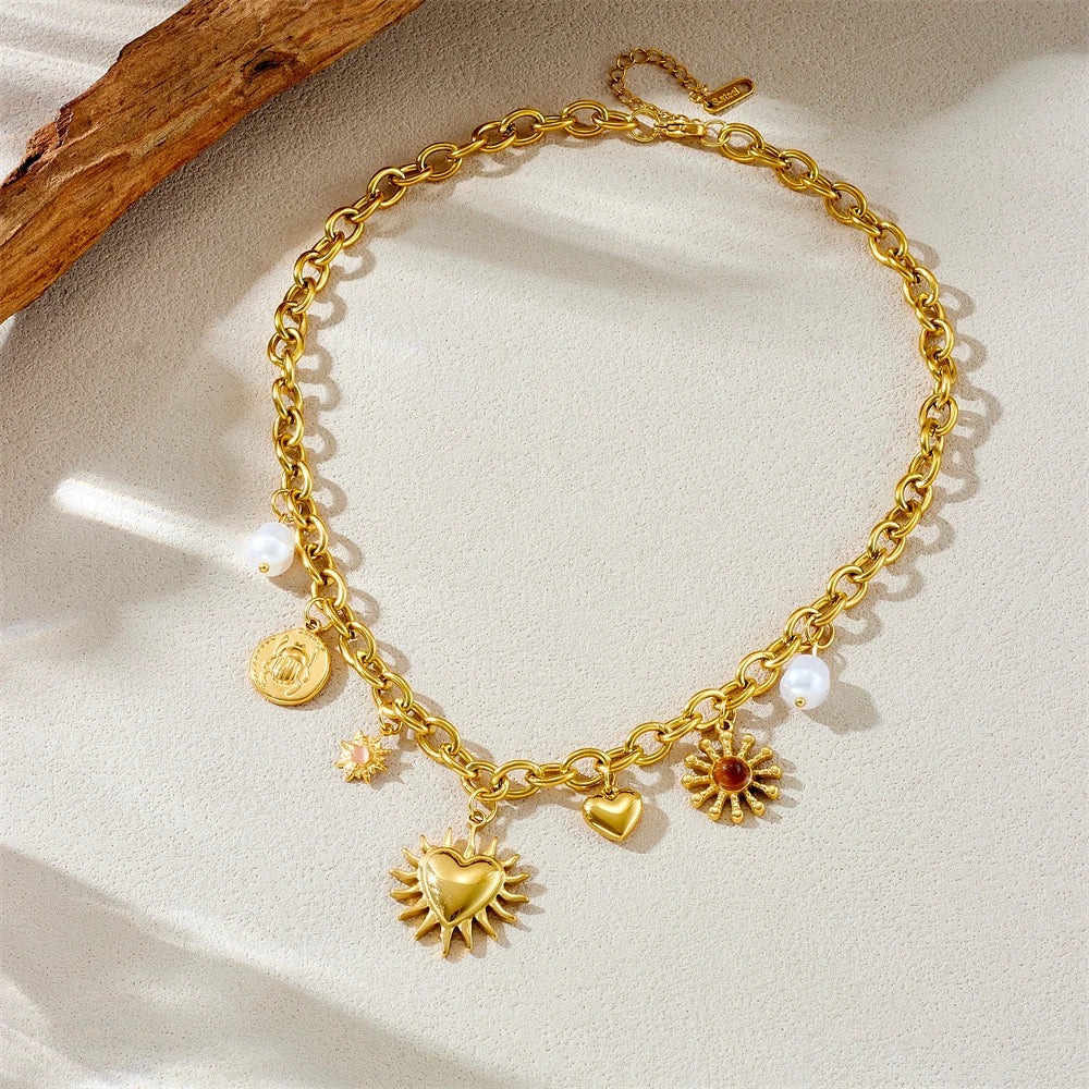 Sacred Heart Charm Necklace