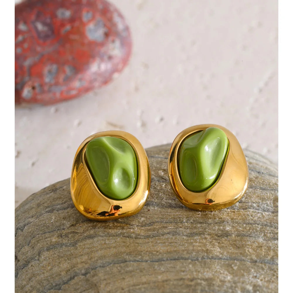 Sea Glass Dome Studs detail