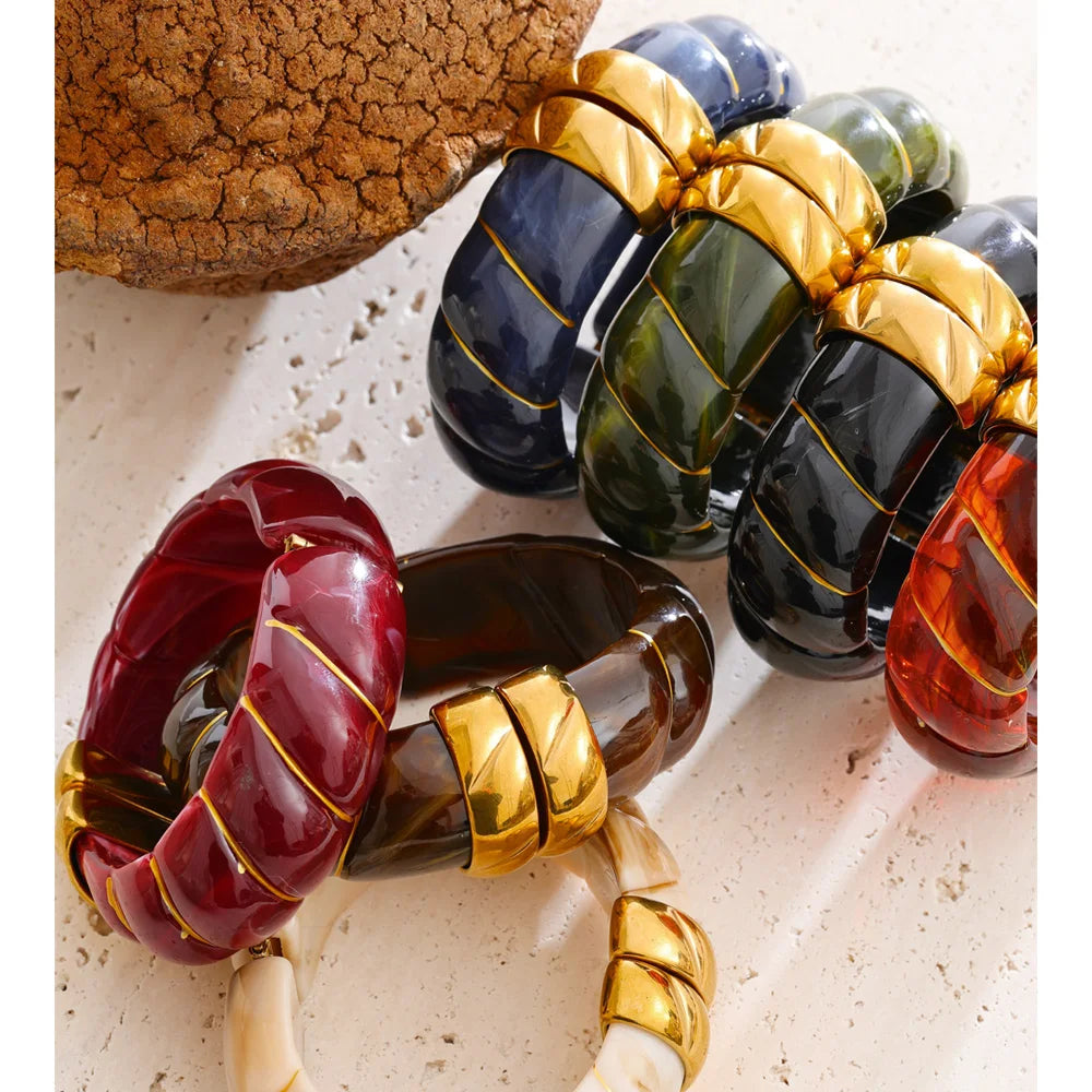 Mosaic Statement Bangle on stone