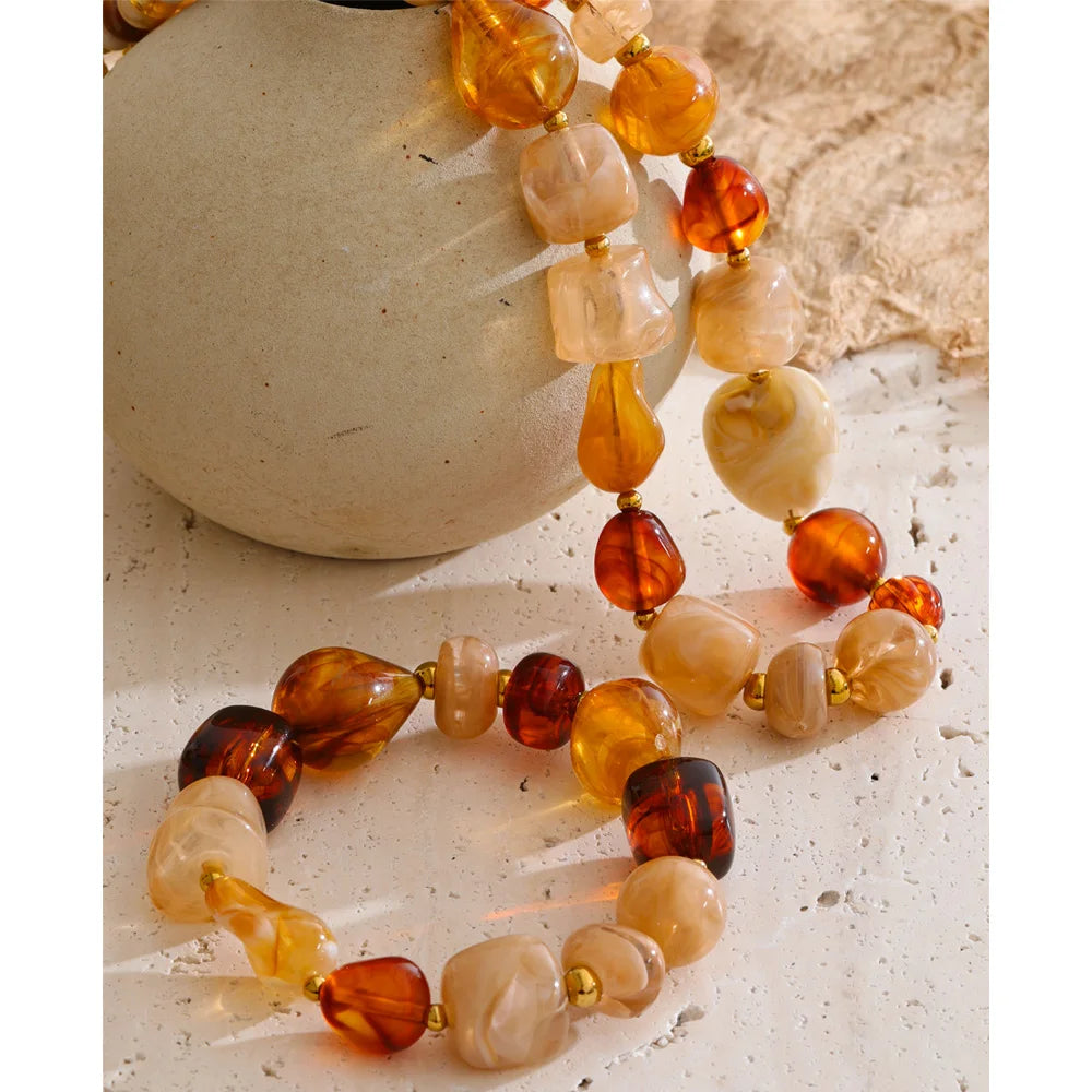 Amber Honey Beaded Set detail