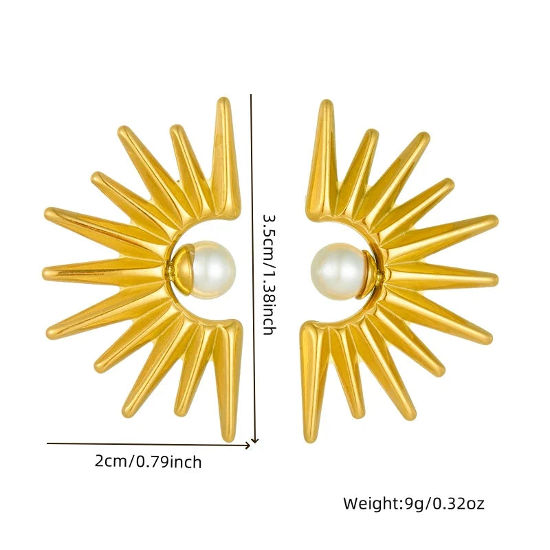 Sunburst Pearl Earrings measurements