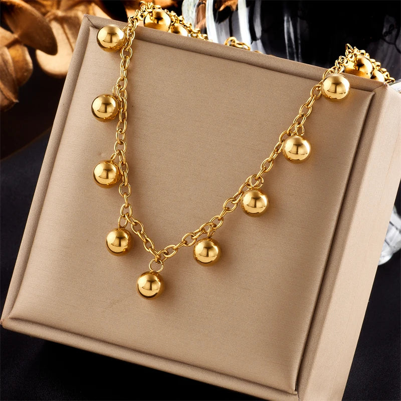 Golden Orb Charm Necklace
