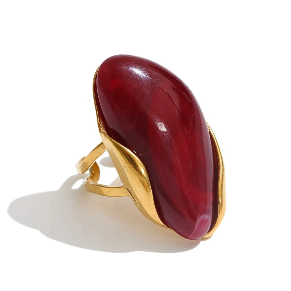 Pebble Ring Dark Red