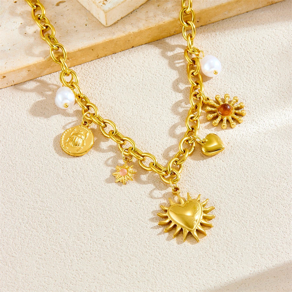 Sacred Heart Charm Necklace