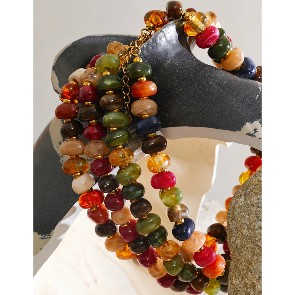 Tuscan Harvest Beaded Necklace with extender chain