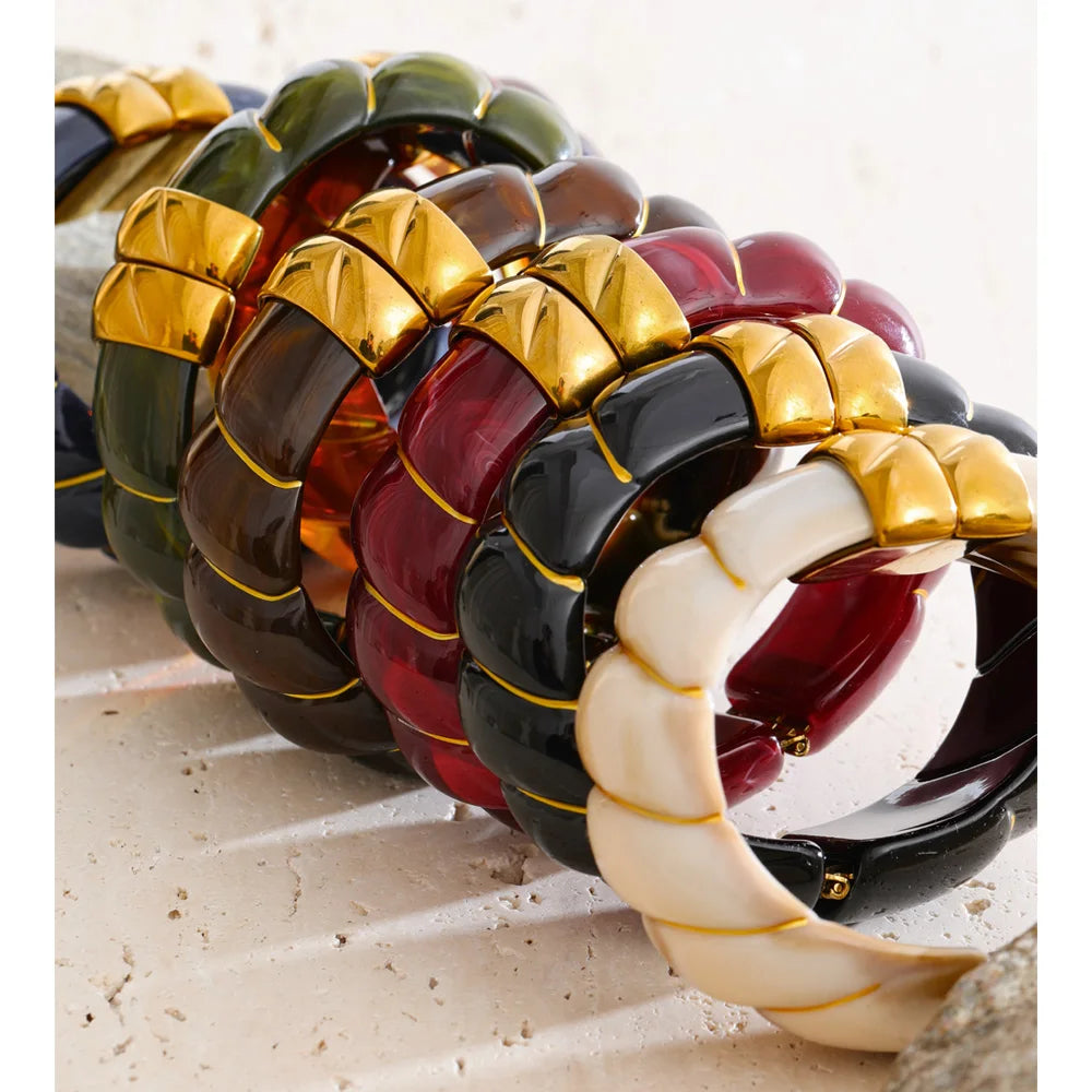 Mosaic Statement Bangles stacked