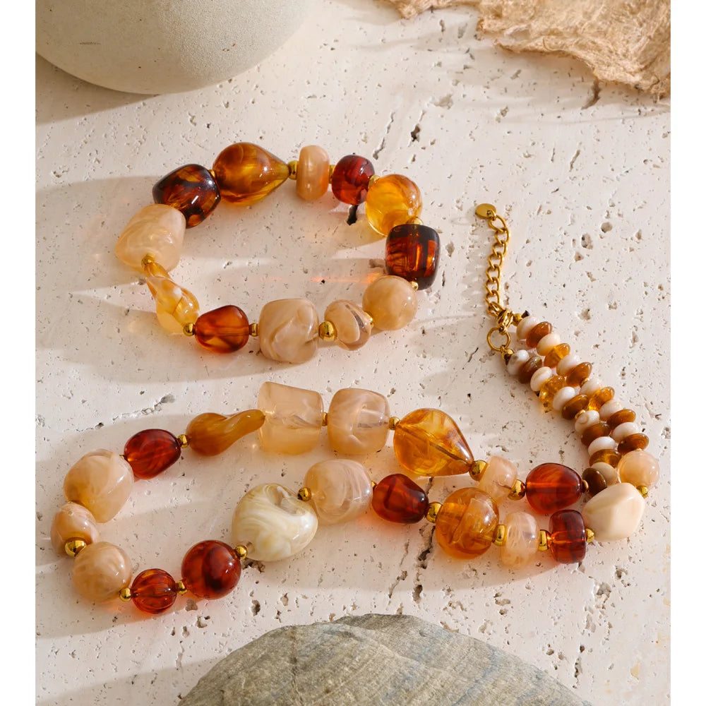 Amber Honey Beaded Set