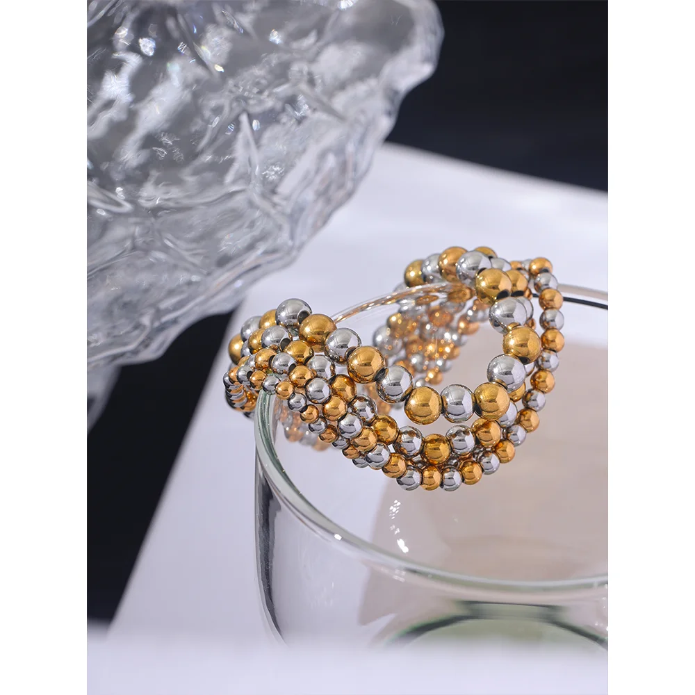 Bead Stack Bracelets on glass