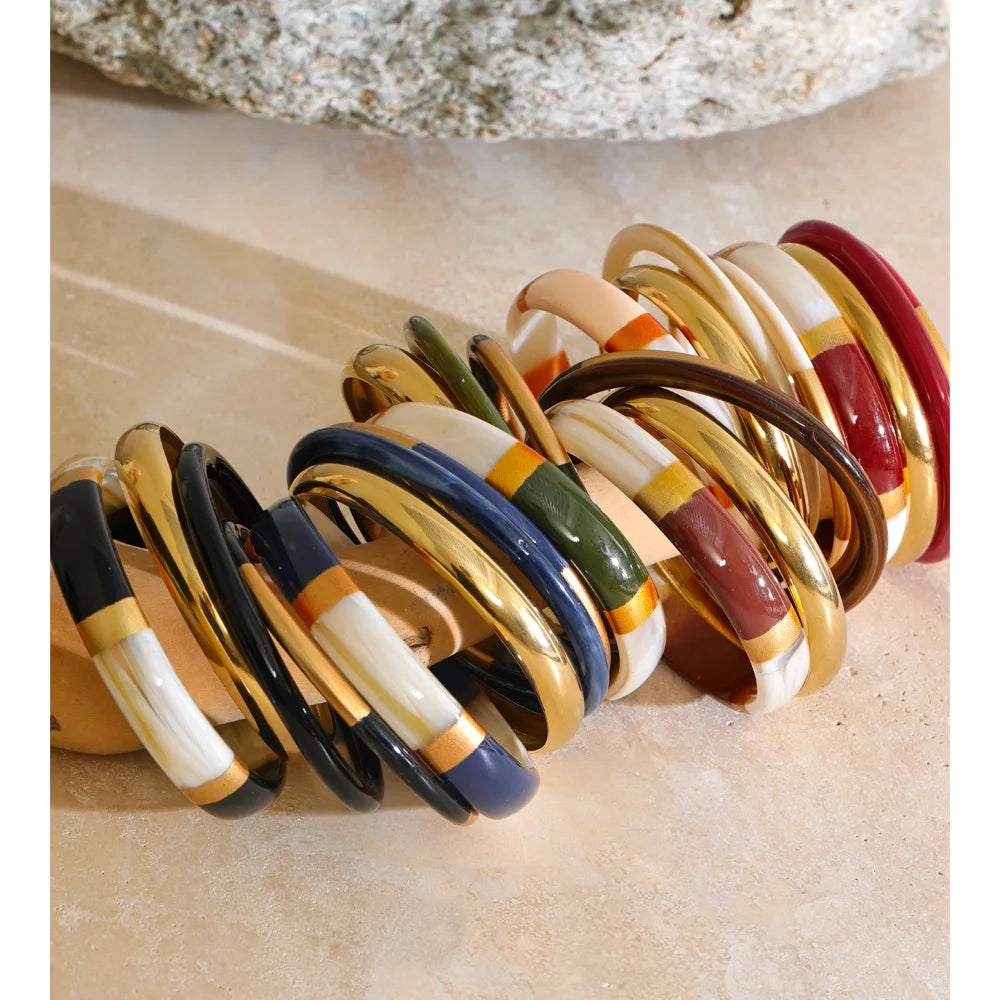 Harvest Stack Bangle Set on wrist