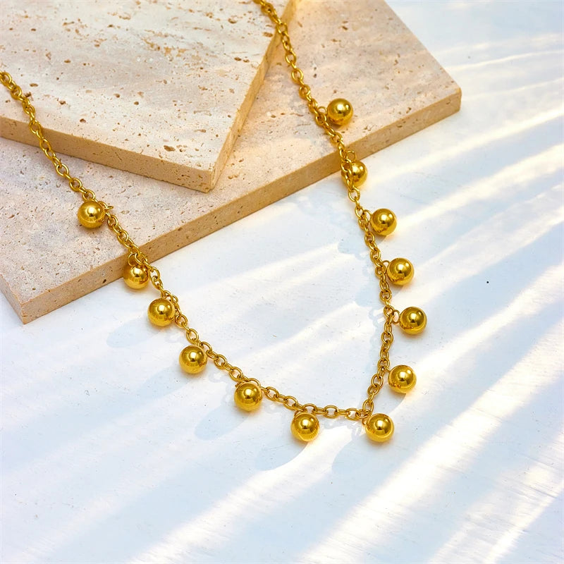 Golden Orb Charm Necklace