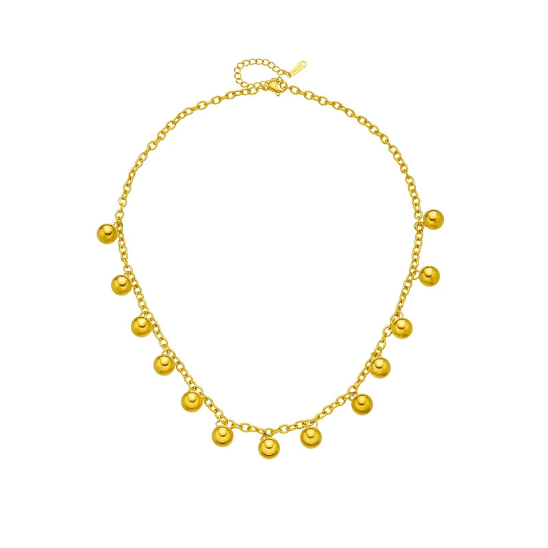 Golden Orb Charm Necklace