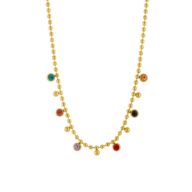 Jewel Drop Necklace on white