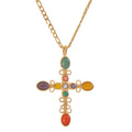 Byzantine Stone Cross Necklace