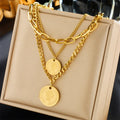 Double Portrait Layered Necklace