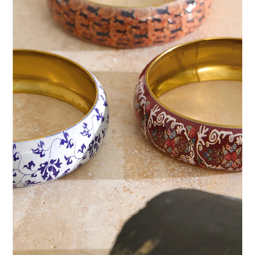 Porcelain Garden Bangle worn