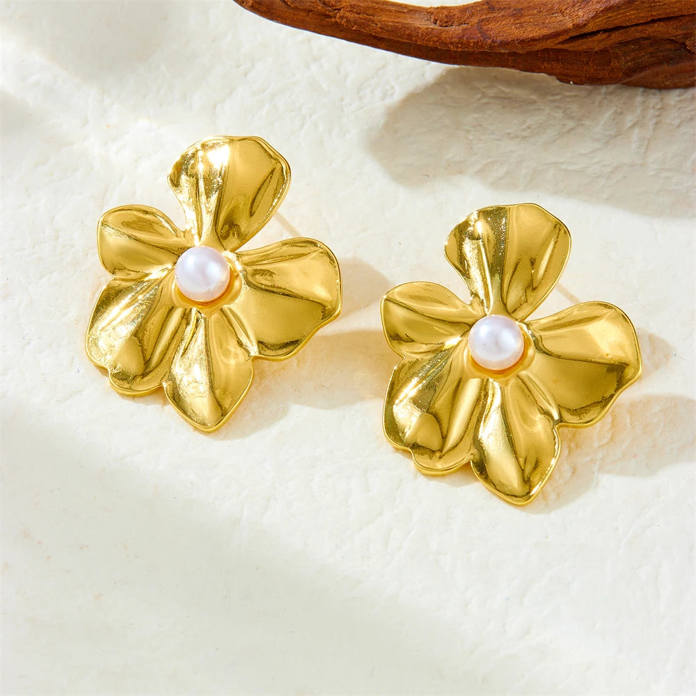 Pearl Petal Studs