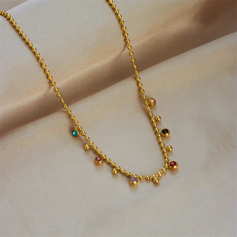 Jewel Drop Necklace, detail of the crystal drops