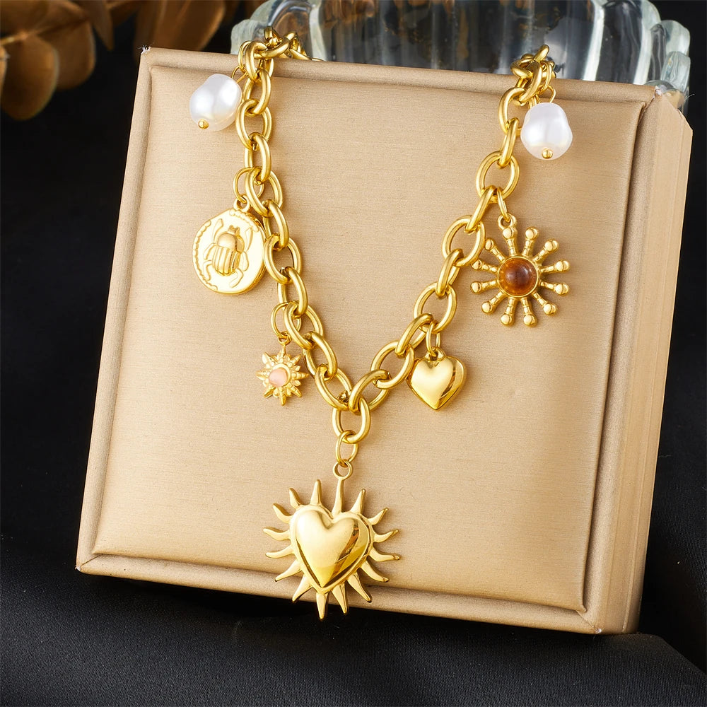 Sacred Heart Charm Necklace