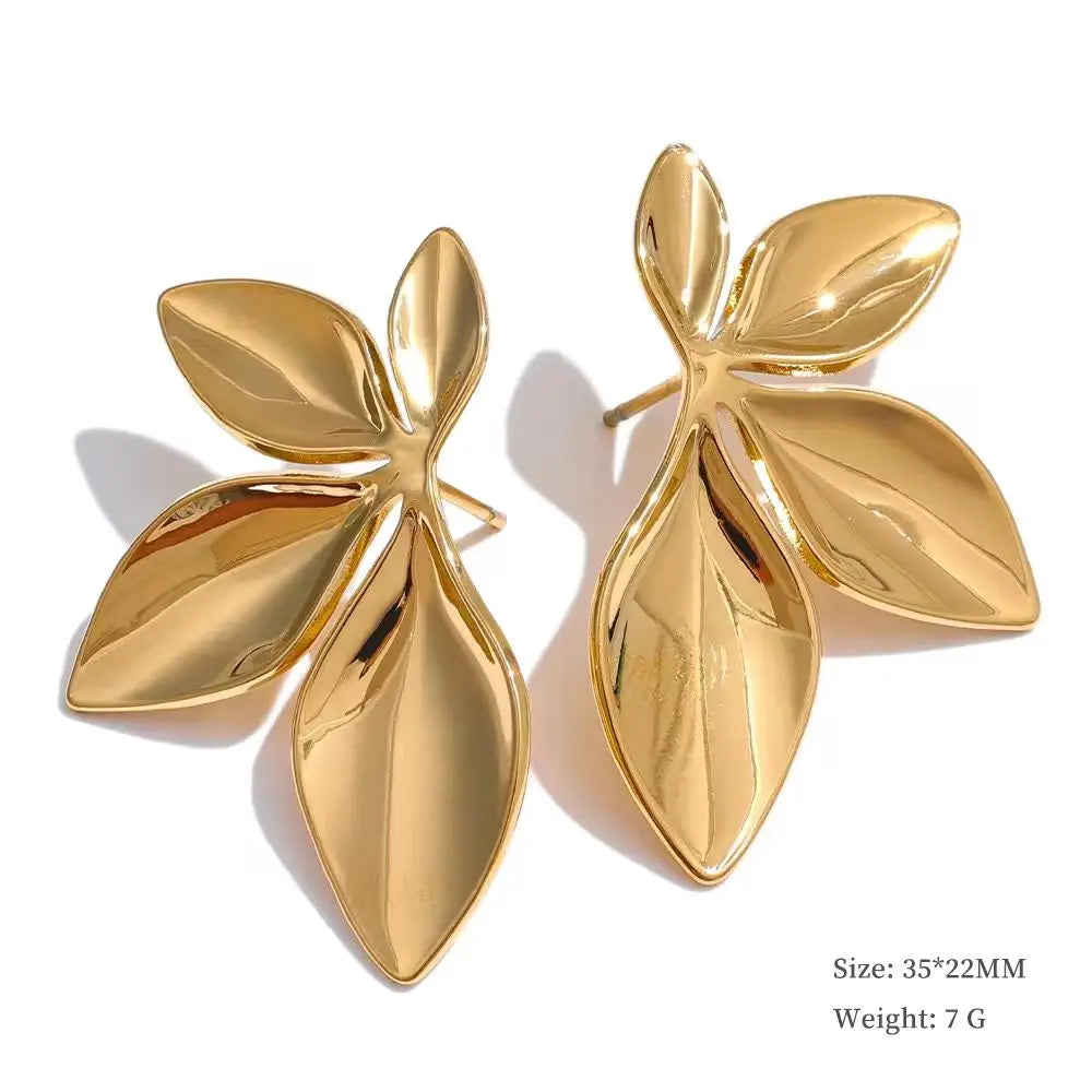 Aretes Sculpted Leaf