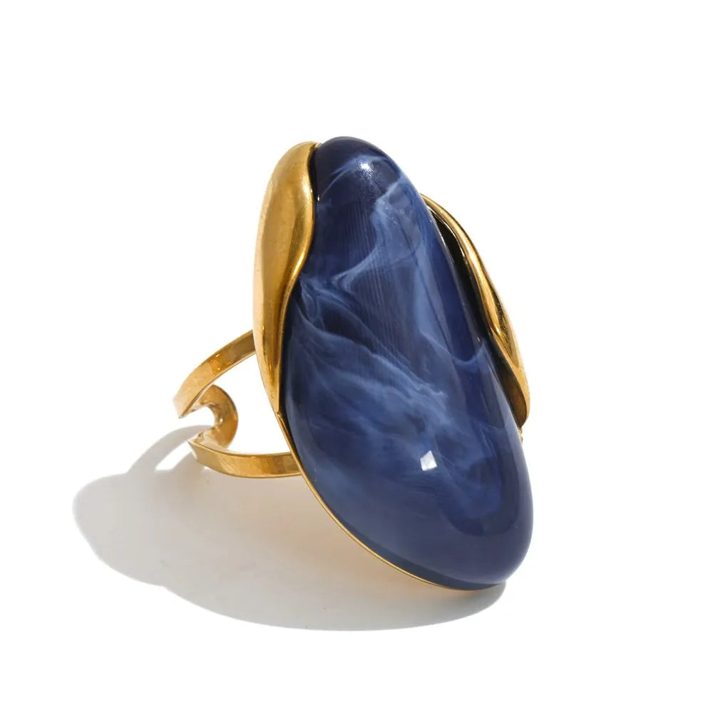Pebble Ring Ink Blue