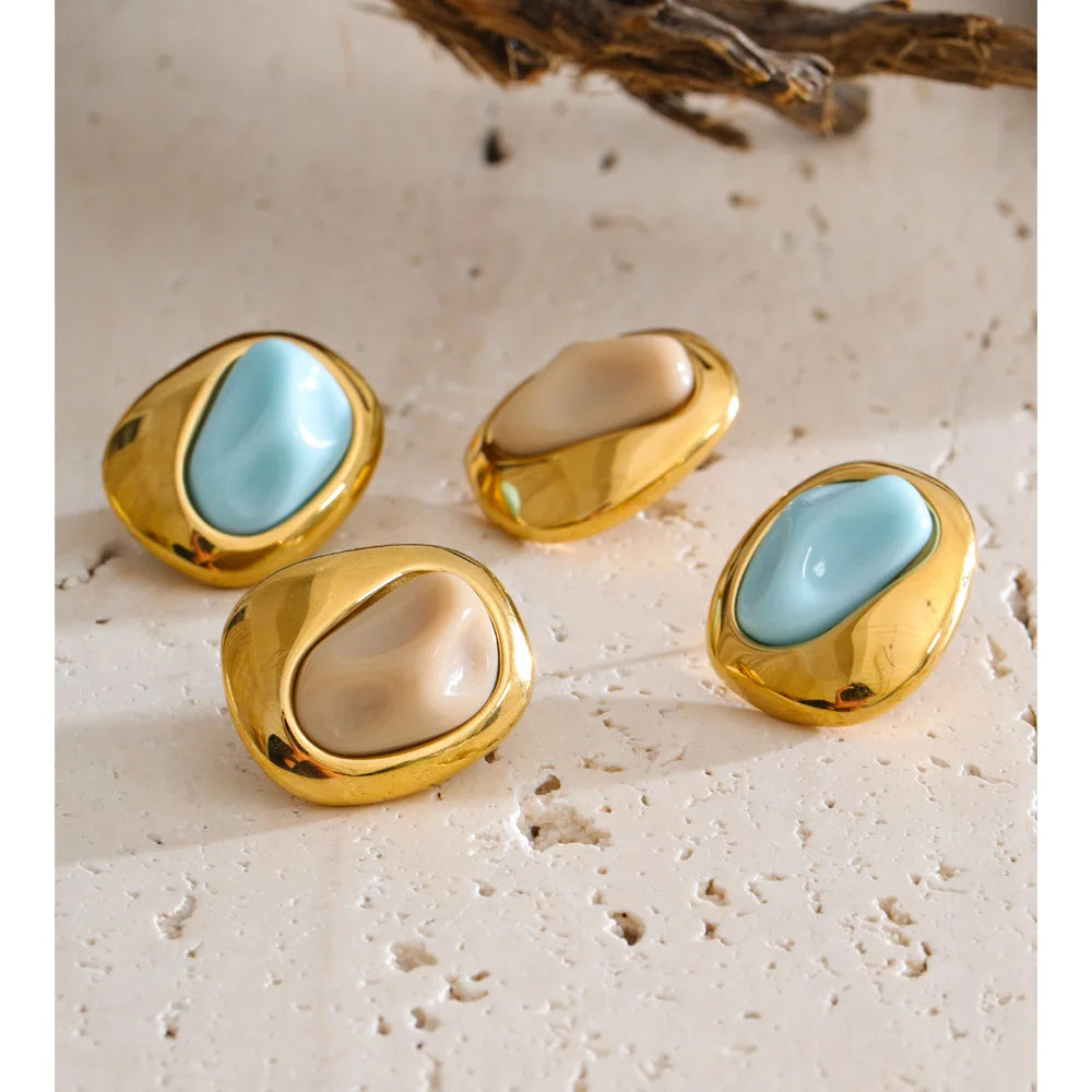 Sea Glass Dome Studs