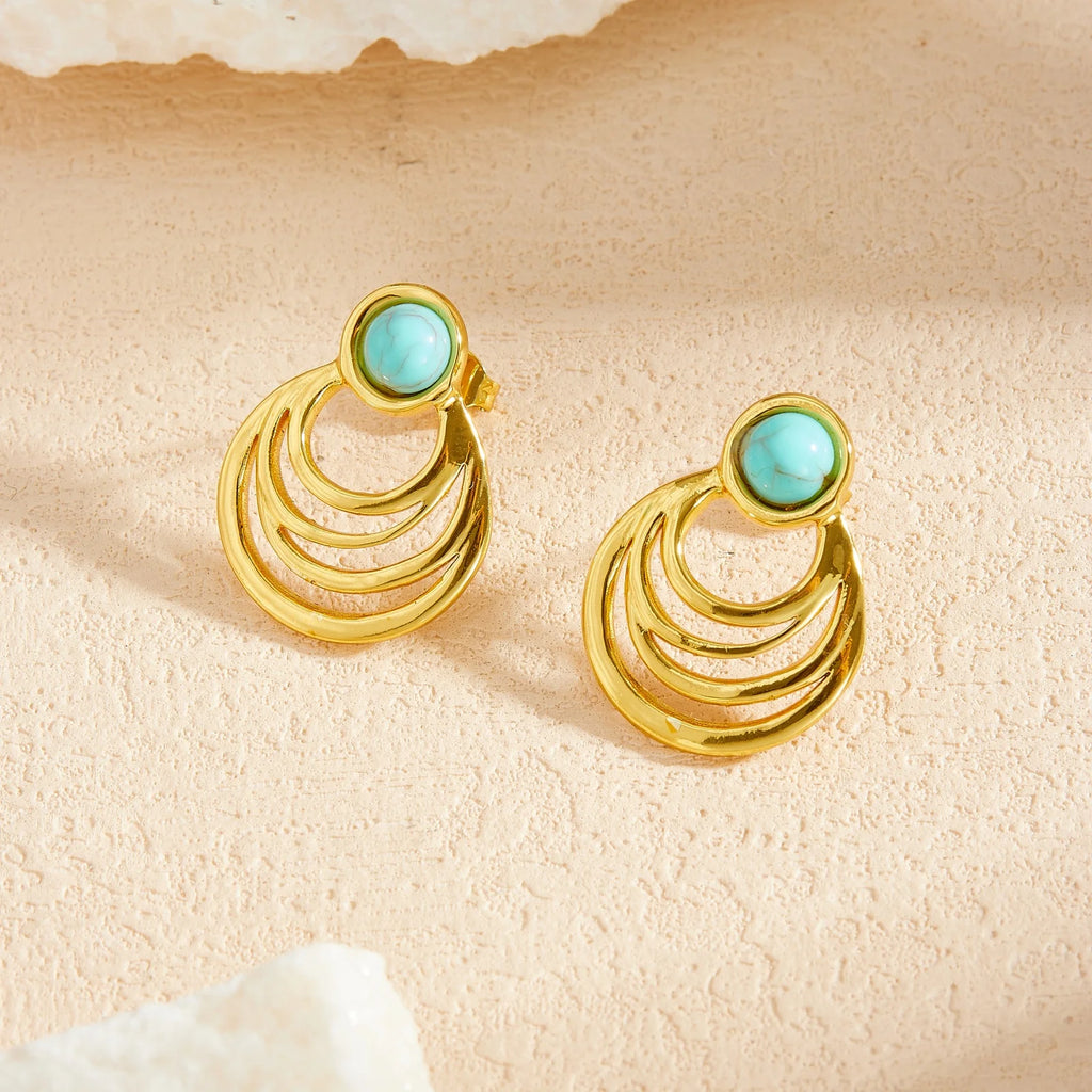 Turquoise Ripple Earrings