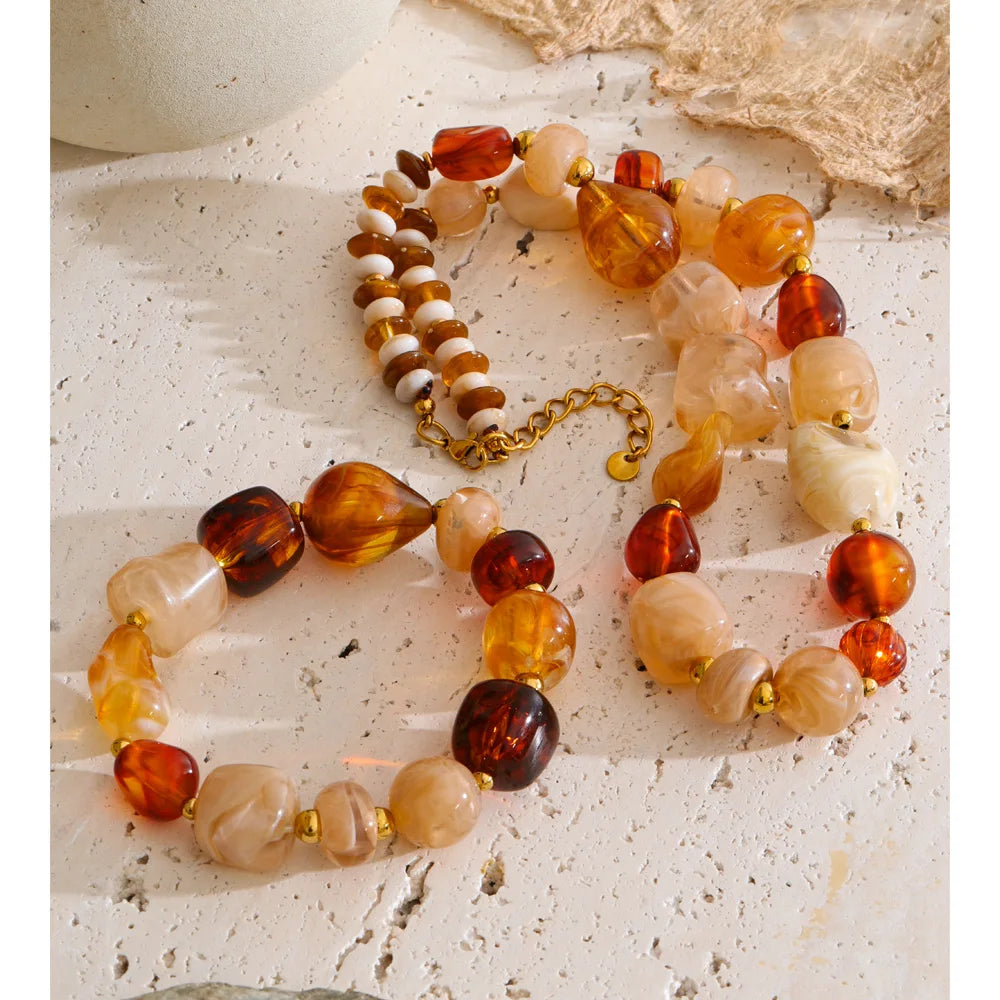 Amber Honey Beaded Set