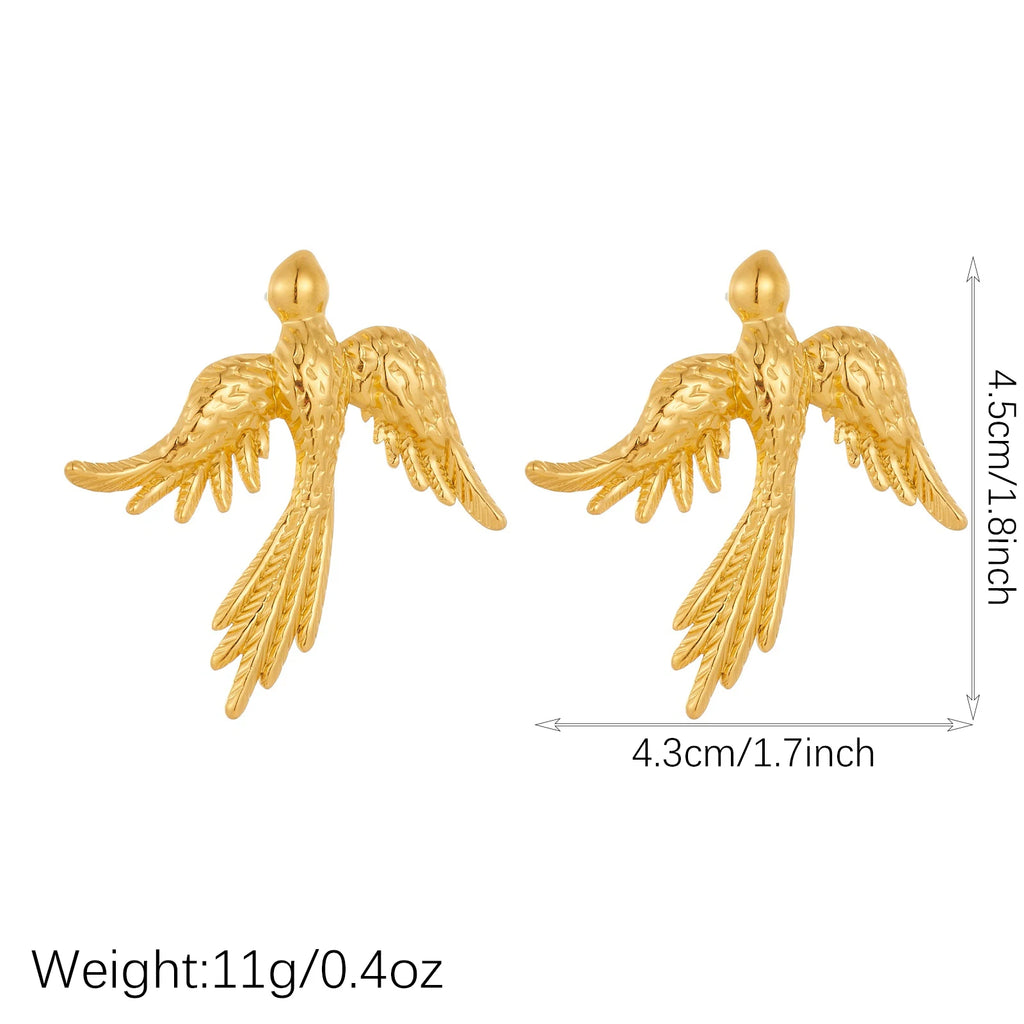 Gilded Phoenix Earrings measurements