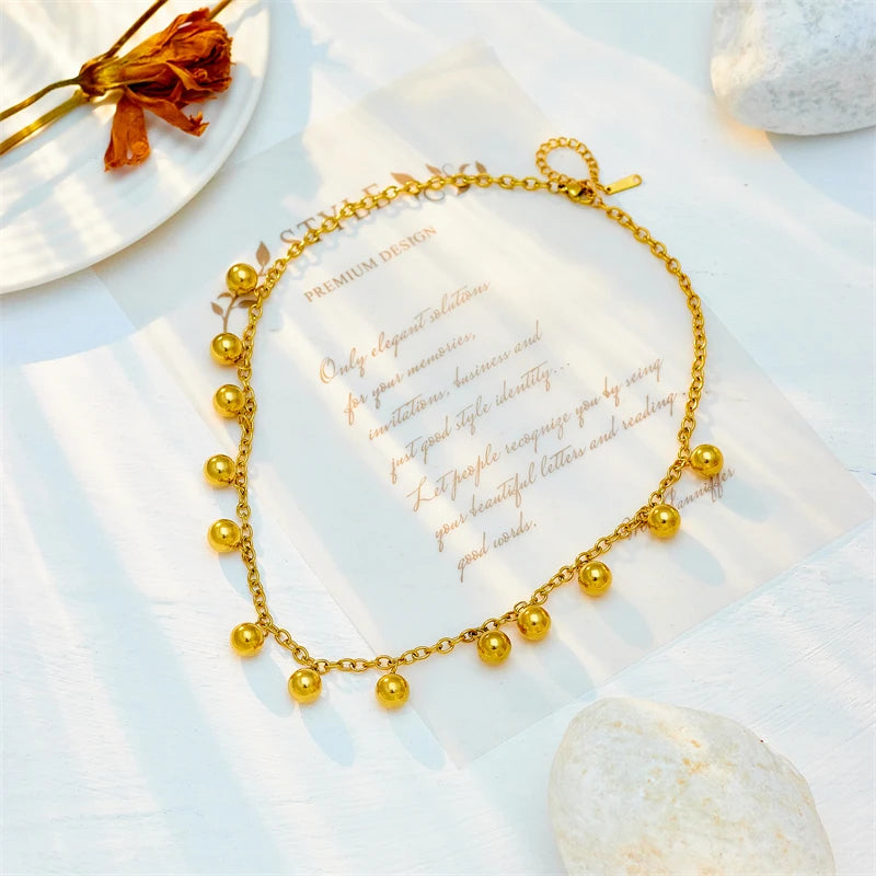Golden Orb Charm Necklace