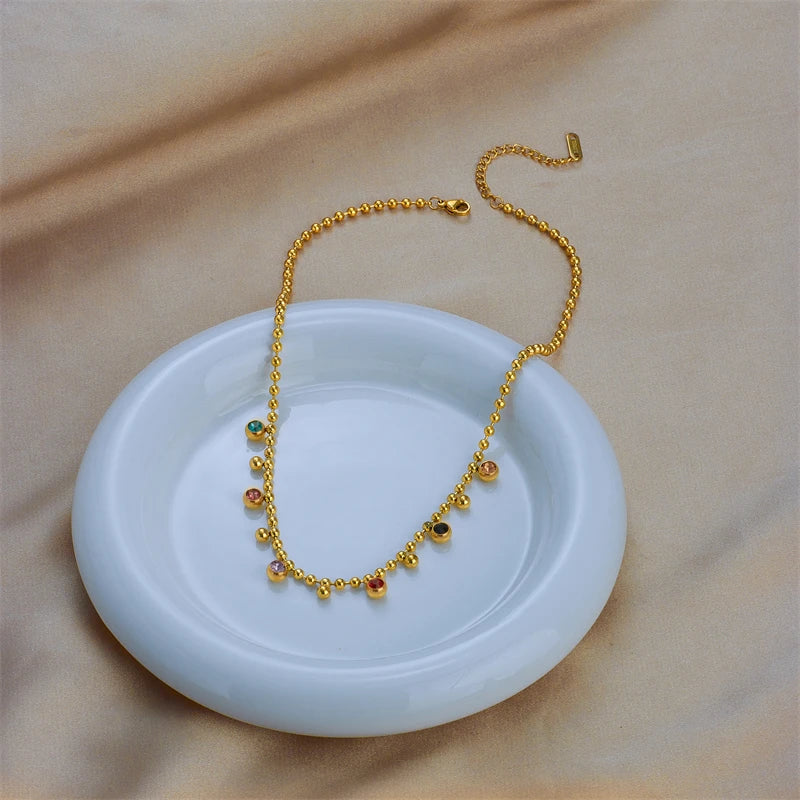 Jewel Drop Necklace, full length with clasp