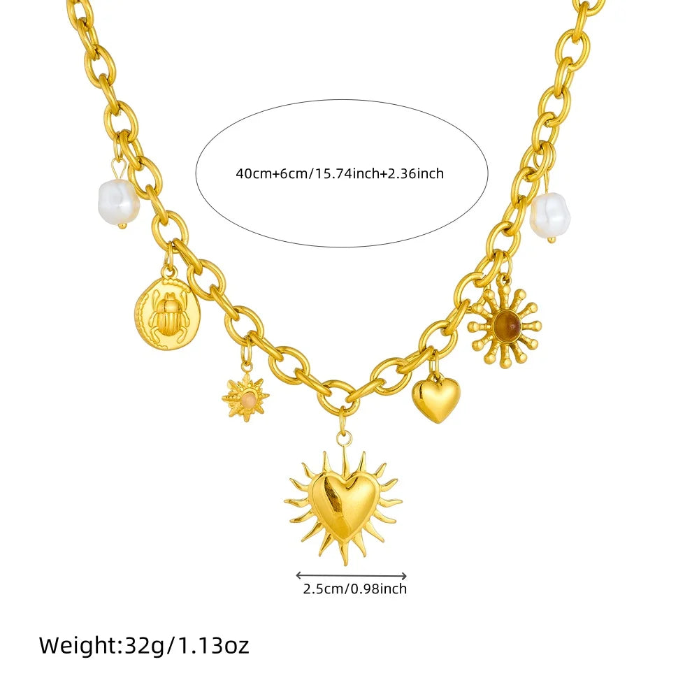 Sacred Heart Charm Necklace
