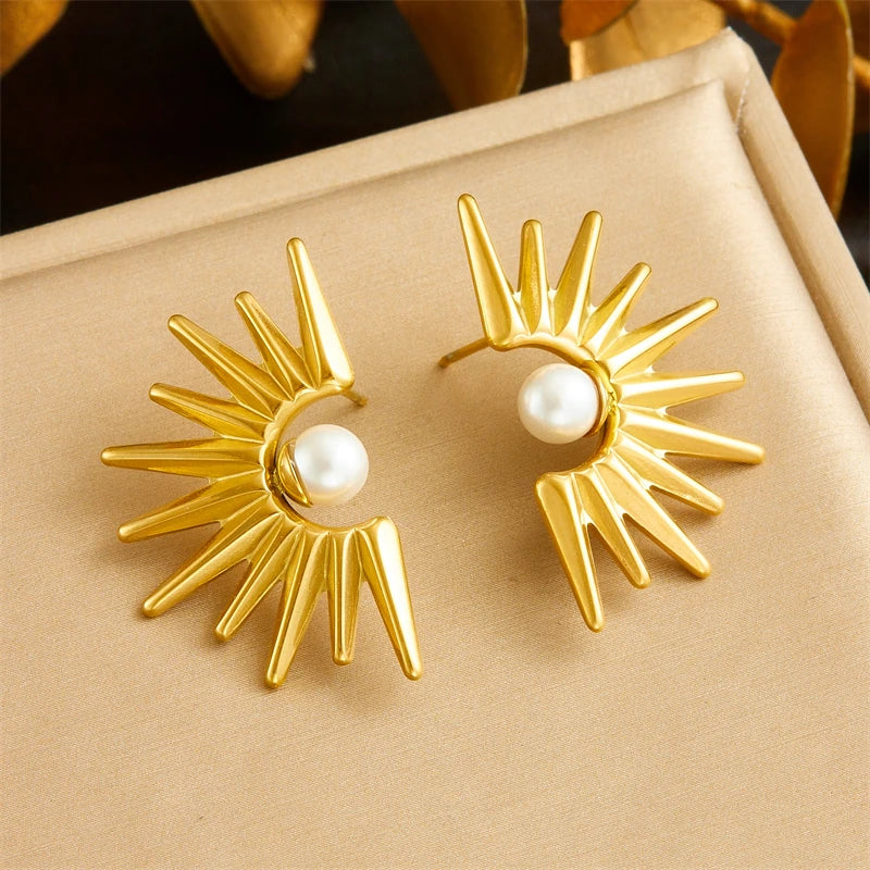 Sunburst Pearl Earrings