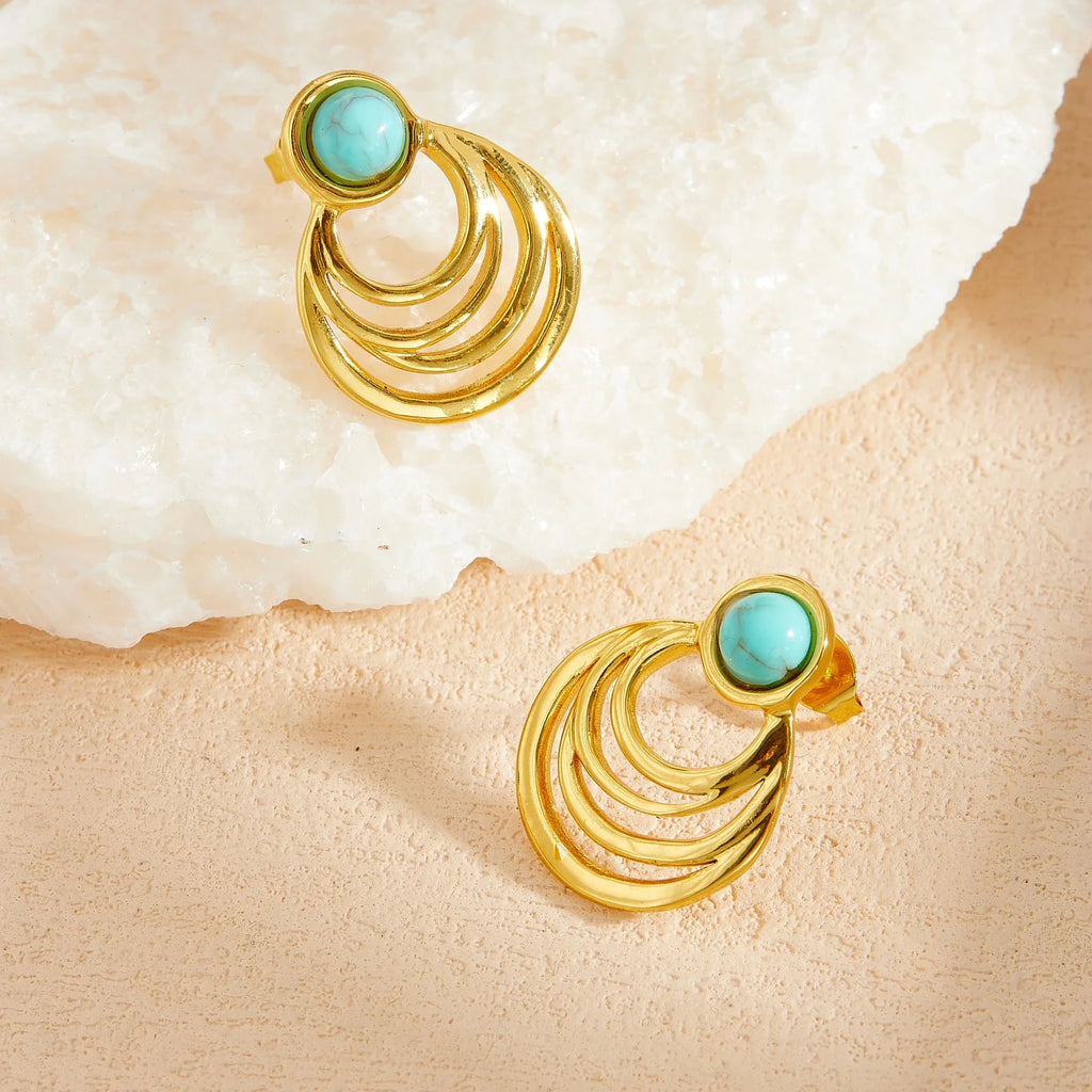 Turquoise Ripple Earrings