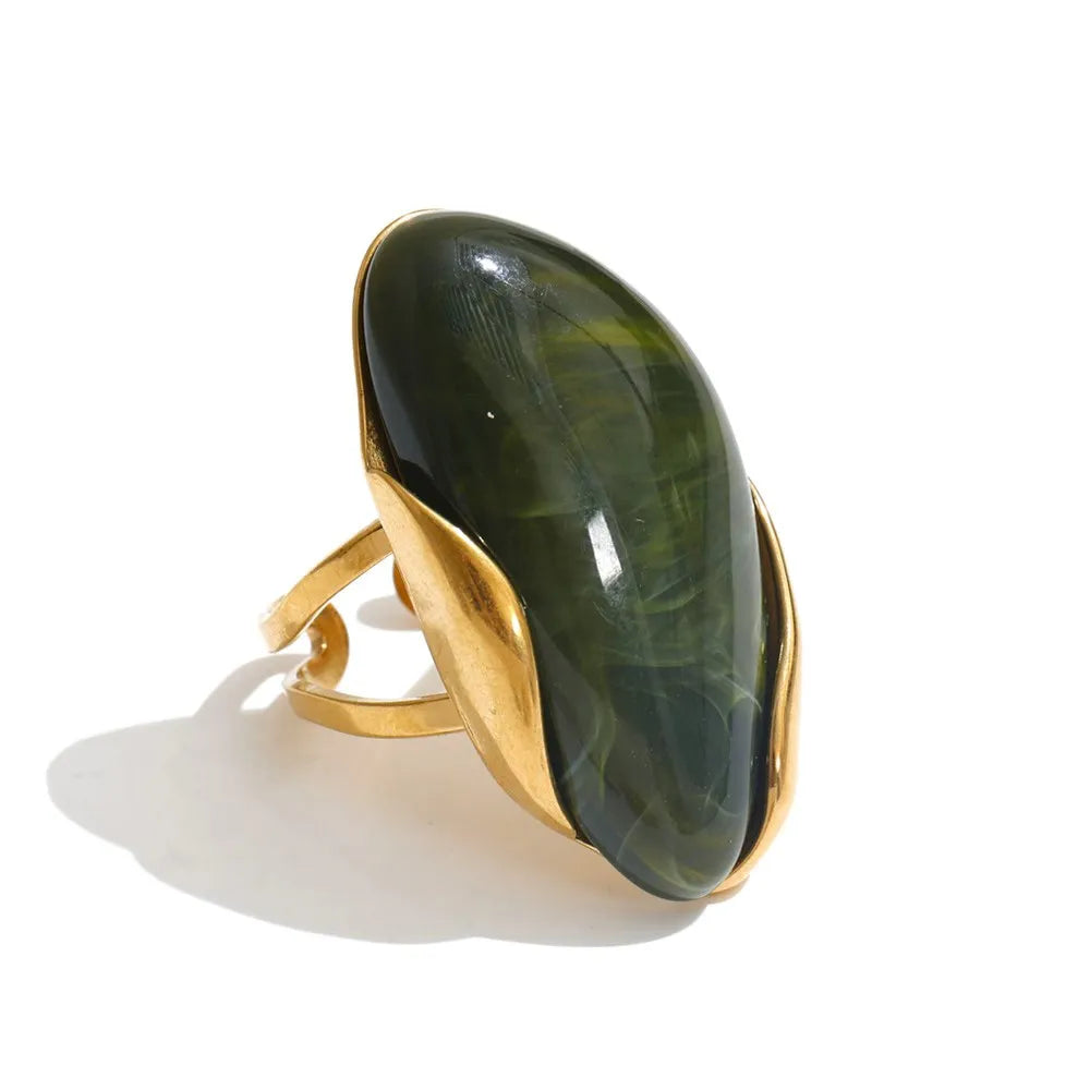 Pebble Ring Olive Green