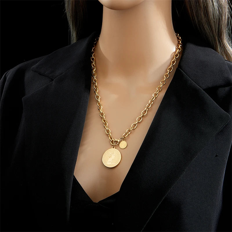 Golden Medallion Necklace