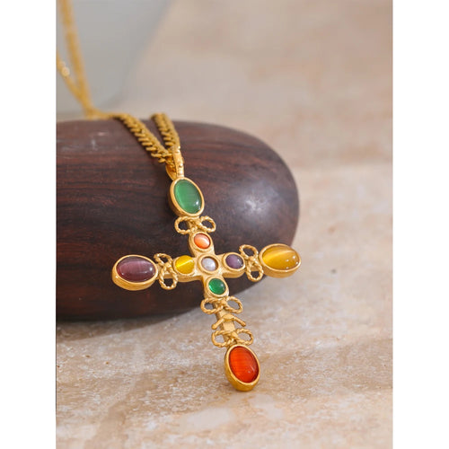 Colar Byzantine Stone Cross