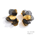 Sheer Peony Earrings in Black