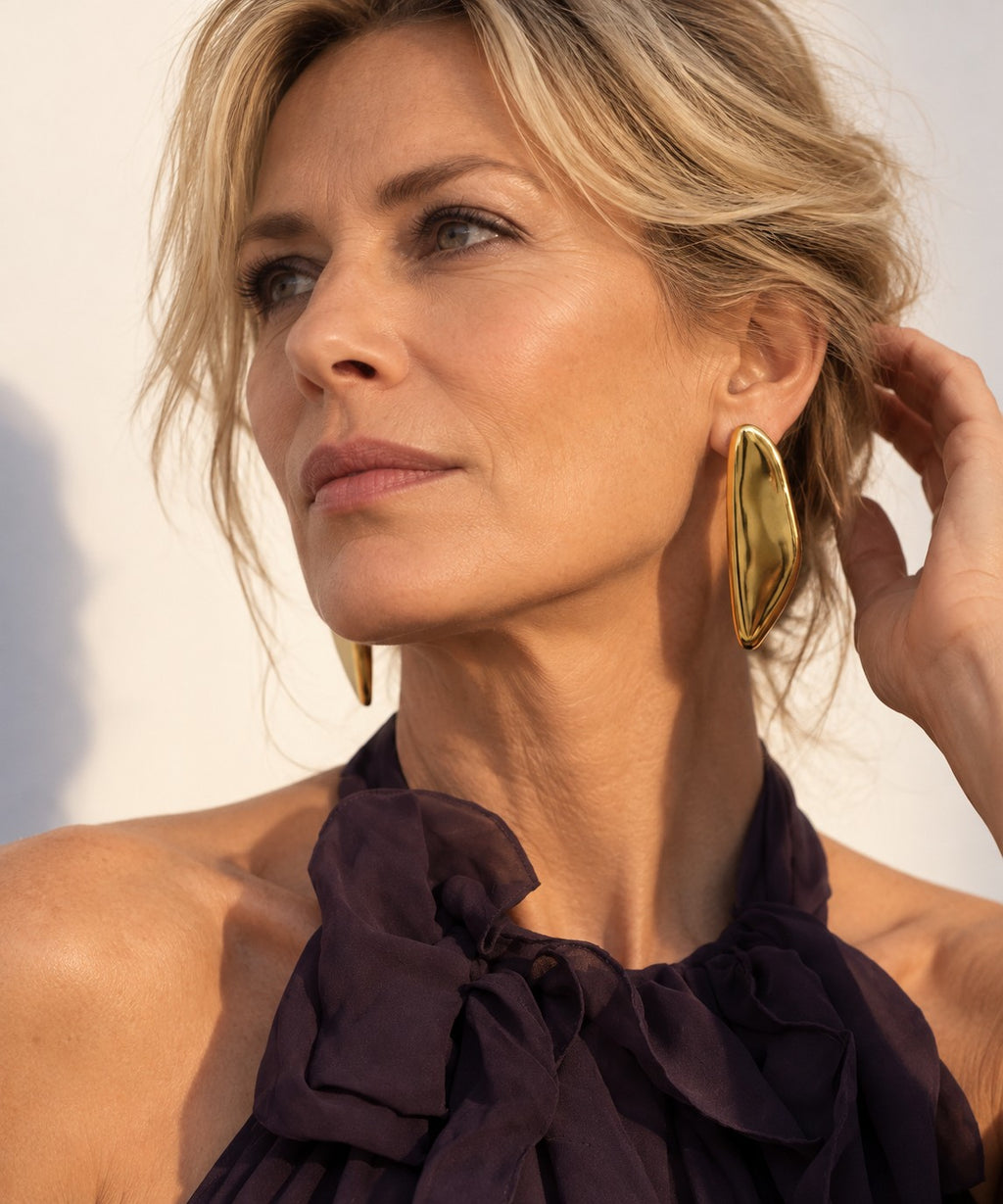 Petal Drop Studs worn — Casa Edoarda